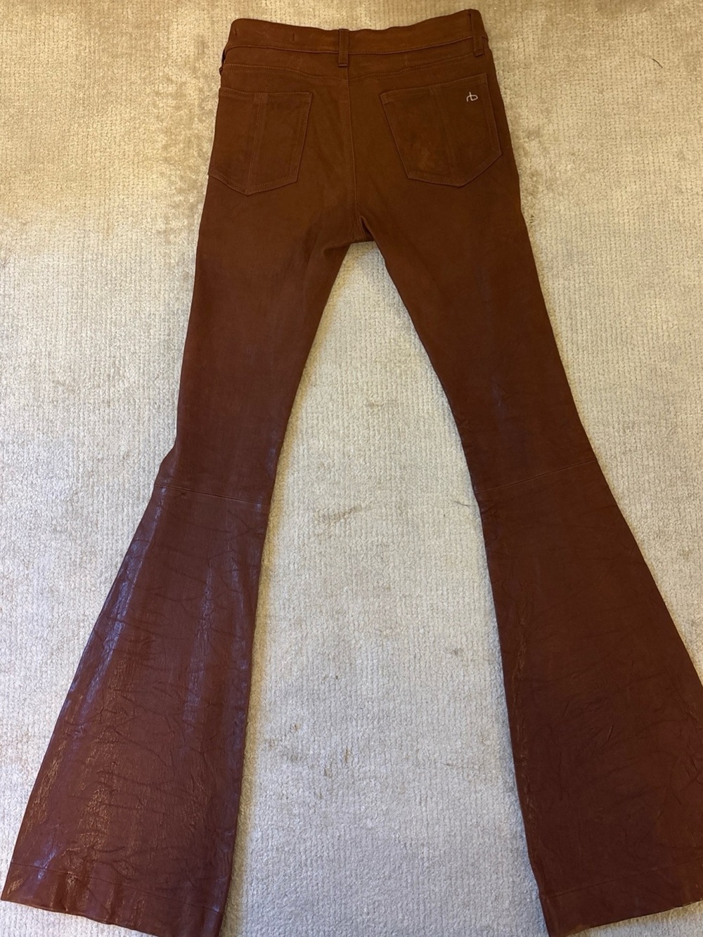 rag & bone Brown Boot Cut 100 percent lamb leather Flare Pants